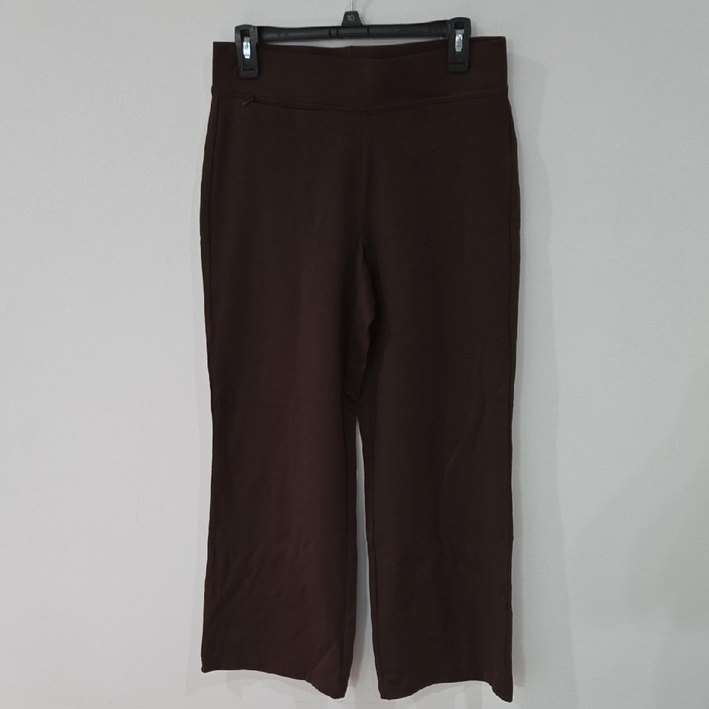 Lands' End Sz SP Women's Brown Wide Leg Stretch Athleisure Pants